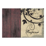 Fall Wedding Response RSVP Card Barn Board Personalized Invitations