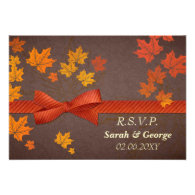 fall wedding rsvp cards standard 3.5 x 5 personalized invites