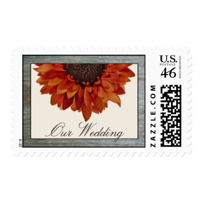 Fall Wedding Sunflower Barnwood Stamp by JillsPaperie
