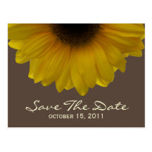 Fall Wedding Sunflower Save The Date Postcard