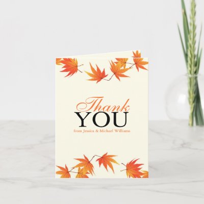Fall Wedding Thank You Greeting Card