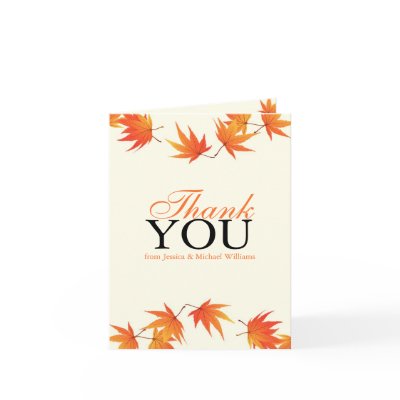 Fall Wedding Thank You Greeting Card