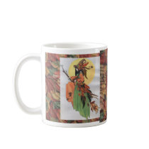 fall witch collage with leaves mugs