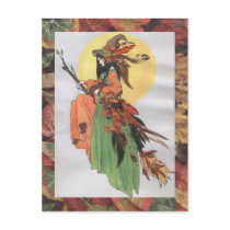 fall witch postcards