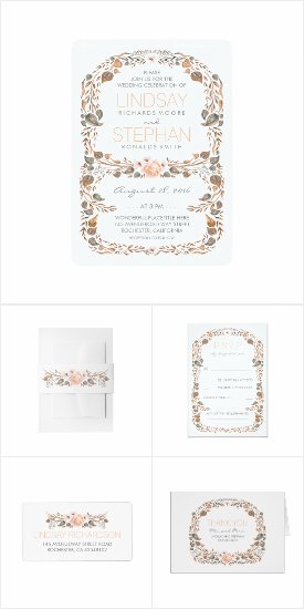 Fall Woodland Garden Watercolor Wedding Matching Invite Collection