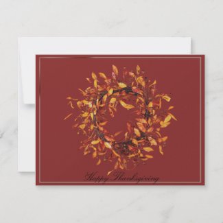 Fall Wreath on Cranberry Background Invitation invitation