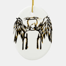 Fallen Angel Yellow Christmas Ornament