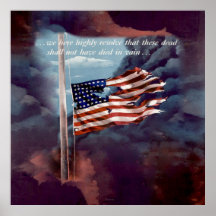 Fallen But Not Forgotten Smoke and Torn Flag Print