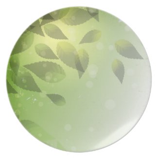 Fallen Green Leaves Dinner Plate