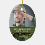 Fallen Soldier with Jungle Camo Christmas Ornaments