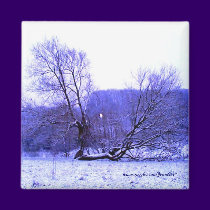 Fallen Tree Blue magnets by JenuArt Fallen Tree Blue magnets