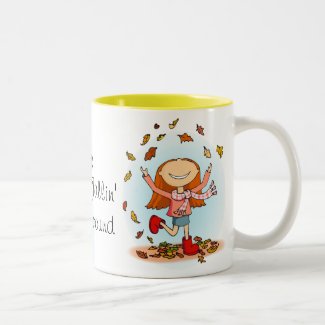 "Fallin' around!" Autumn / fall mug