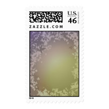 FALLING AUTUMN LEAVES DREAMY GREENS PURPLES POSTAGE