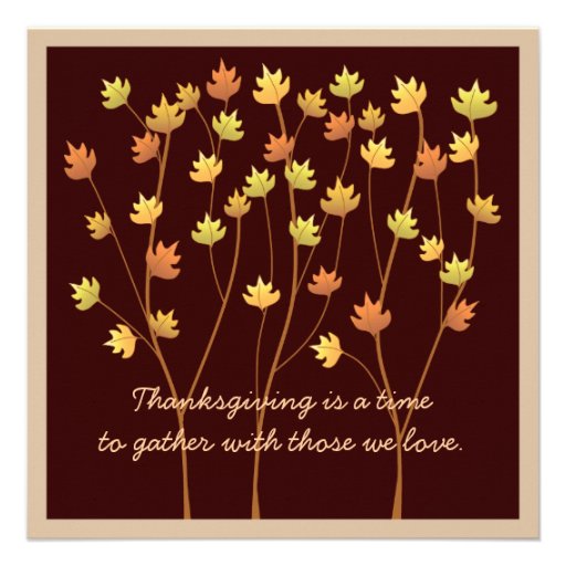 Falling Autumn Leaves Thanksgiving Invitation