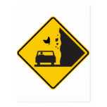 Falling Chicken Zone Highway Sign Post Card
