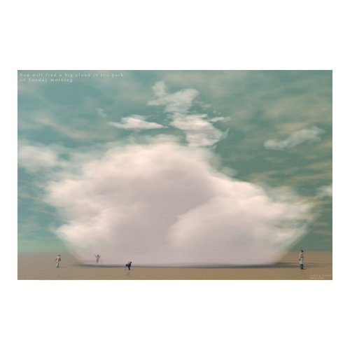 Falling Cloud Poster Surreal Art print poster