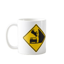 Falling Cow Zone Highway Sign Mugs