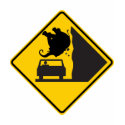 Falling Elephant Zone Highway Sign t-shirts