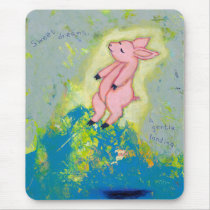 Falling floating PIG unique contemporary ART mousepads