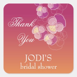 Falling Flowers Juicy Ombre Bridal Shower Sticker