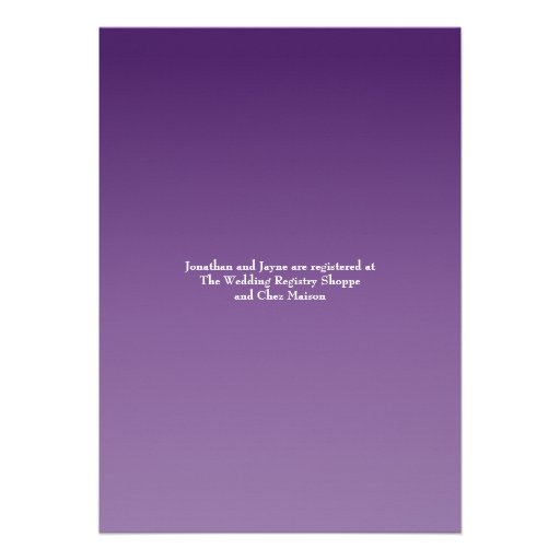 Falling Flowers Violet Ombre Bridal Shower Personalized Invitation