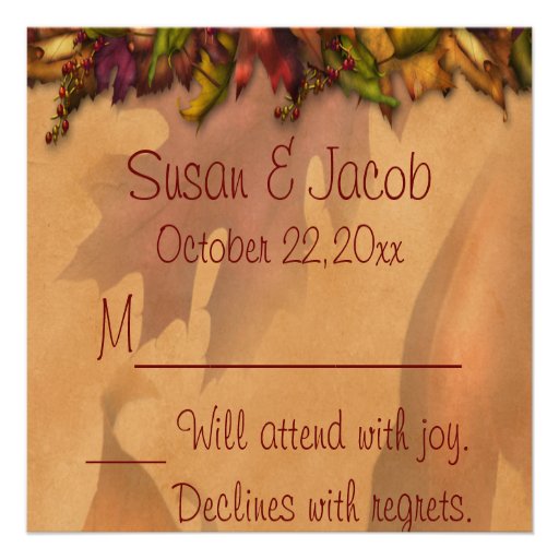 Falling Forever RSVP Enclosure Personalized Invite