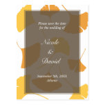 Falling ginkgo leaves gray wedding save the date postcards