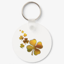 Falling Gold Shamrocks (Irish) Design keychains by mrssocolov Falling Gold Shamrocks (Irish) Design keychains