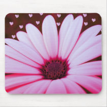 Falling Hearts Flower Mousepad