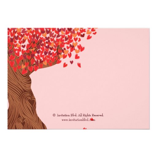 Falling Hearts Oak Tree Fall Bridal Shower Invitations