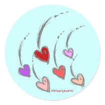 Falling Hearts Stickers