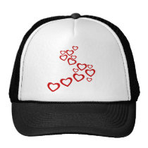 Falling Hearts Valentines Day Mesh Hats