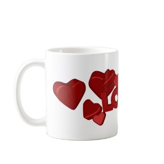 Falling in Love Hearts mug