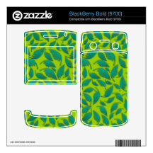 Falling Leafs Pattern Green BlackBerry Decal