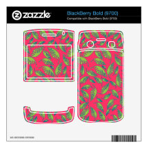 Falling Leafs Pattern Pink BlackBerry Decals