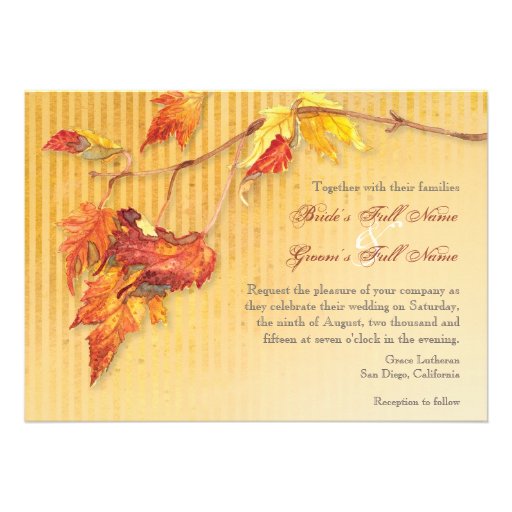 Falling Leaves - Autumn Fall Wedding Invitations