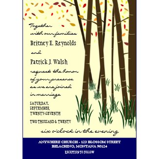 Falling Leaves Autumn Forest Wedding Invitations zazzle_invitation