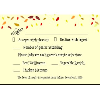 Falling Leaves Autumn Forest Wedding RSVP Cards zazzle_invitation