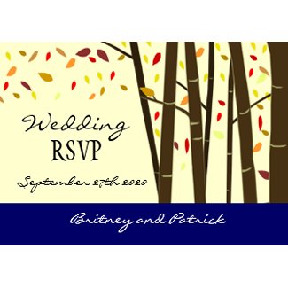 Falling Leaves Autumn Forest Wedding RSVP Cards zazzle_invitation