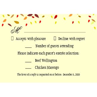 Falling Leaves Autumn Forest Wedding RSVP Cards zazzle_invitation