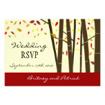 Falling Leaves Autumn Forest Wedding RSVP Cards Invitation