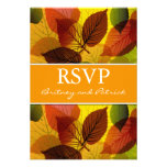 Falling Leaves Autumn Forest Wedding RSVP Cards Personalized Invites