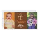 Falling leaves brown branch Thanksgiving blessings photocard