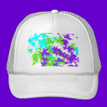Falling Leaves in Turquoise, Purple and Lime hats