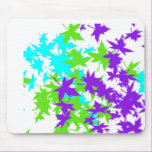 Falling Leaves in Turquoise, Purple and Lime mousepads