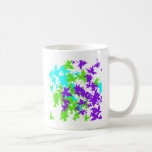 Falling Leaves in Turquoise, Purple and Lime mugs