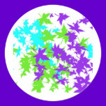 Falling Leaves in Turquoise, Purple and Lime stickers