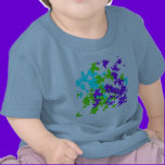 Falling Leaves in Turquoise, Purple and Lime t-shirts