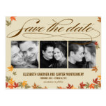 Falling Leaves Save The Date Card Postcards