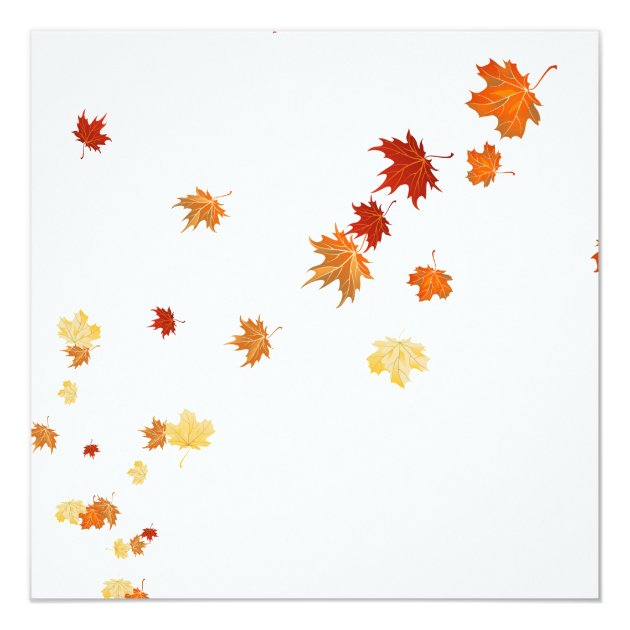 Falling Leaves Thanksgiving Dinner Invitation